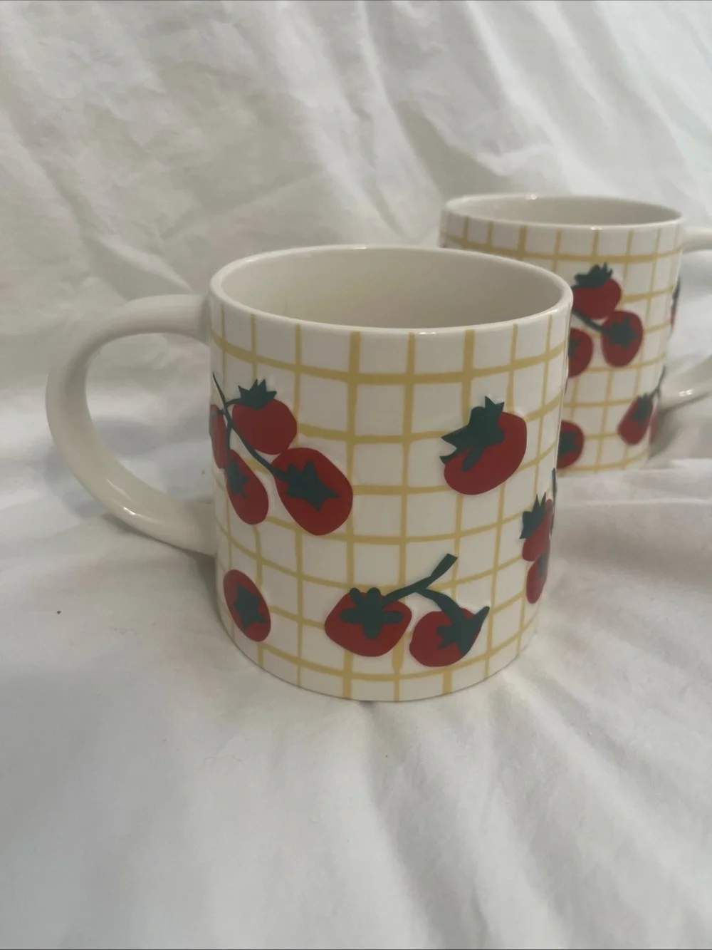 Target Ceramic Tomato Grid Mug Set - Red, Green, Yellow, White